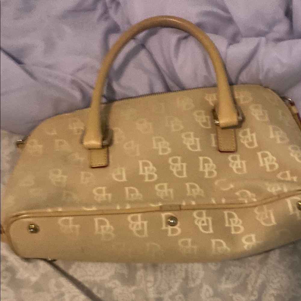 Dooney & Bourke Tan Monogram Satchel - Picture 6 of 10